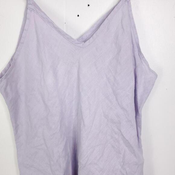 Flax Dress Womens Small Linen Mini Tank Sleeveless Lavender Sustainable Natural - Picture 3 of 8